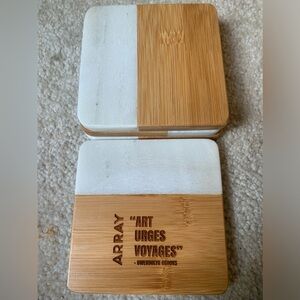 Four ARRAY Stone and Wood Coasters